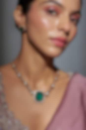 Gold Finish Green Kundan Polki Necklace Set by Belsi'S Jewellery at Pernia's Pop Up Shop