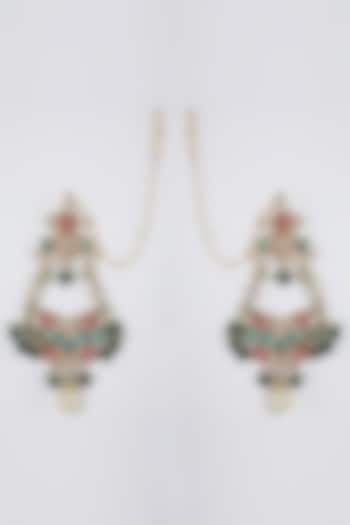 Gold Finish Pearl Dangler Earrings by Belsi'S Jewellery