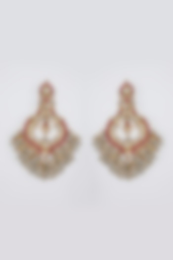 Gold Finish Pearl Earrings by Belsi'S Jewellery