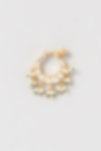Gold Finish Kundan Polki & Pearl Nath by Belsi's Jewellery at Pernia's Pop Up Shop