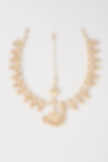Gold Finish Kundan Polki Mathapatti by Belsi's Jewellery