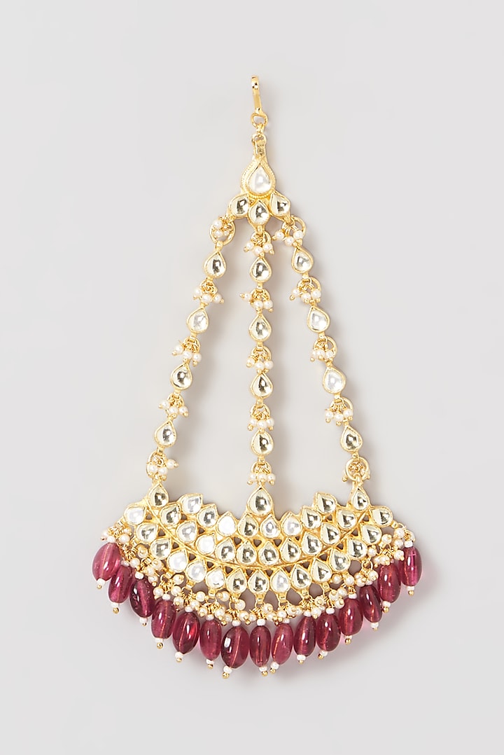 Gold Finish Kundan Polki Pasa by Belsi's Jewellery