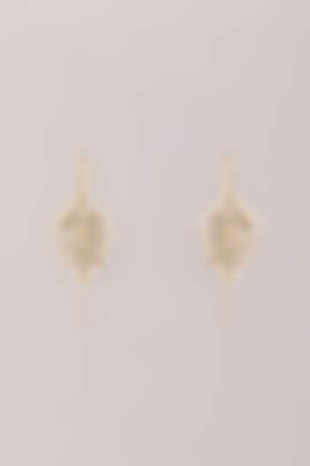 Gold Finish Kundan Polki & Seed Pearl Bugadi Floral Earrings by Belsi'S Jewellery at Pernia's Pop Up Shop