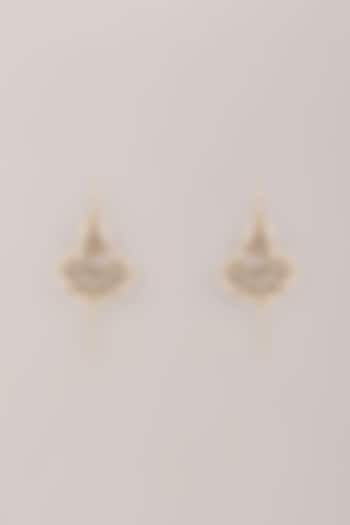 Gold Finish Kundan Polki & Seed Pearl Bugadi Floral Earrings by Belsi'S Jewellery at Pernia's Pop Up Shop