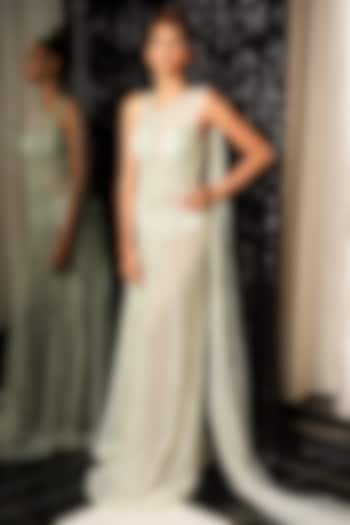 White Swiss Net Bridal Gown by Bennu Sehgal at Pernia's Pop Up Shop