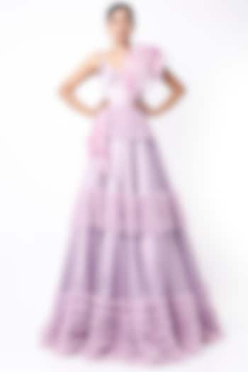 Lilac Ruched Gown by Bennu Sehgal