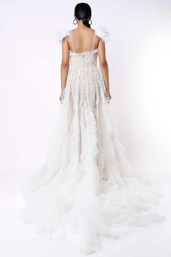 Ice Grey Embellished Wedding Gown by Bennu Sehgal at Pernia's Pop Up Shop