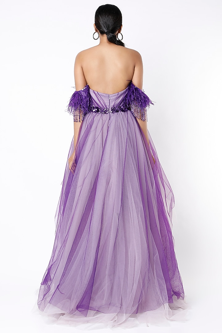 Purple Asymmetrical Wedding Gown by Bennu Sehgal at Pernia's Pop Up Shop