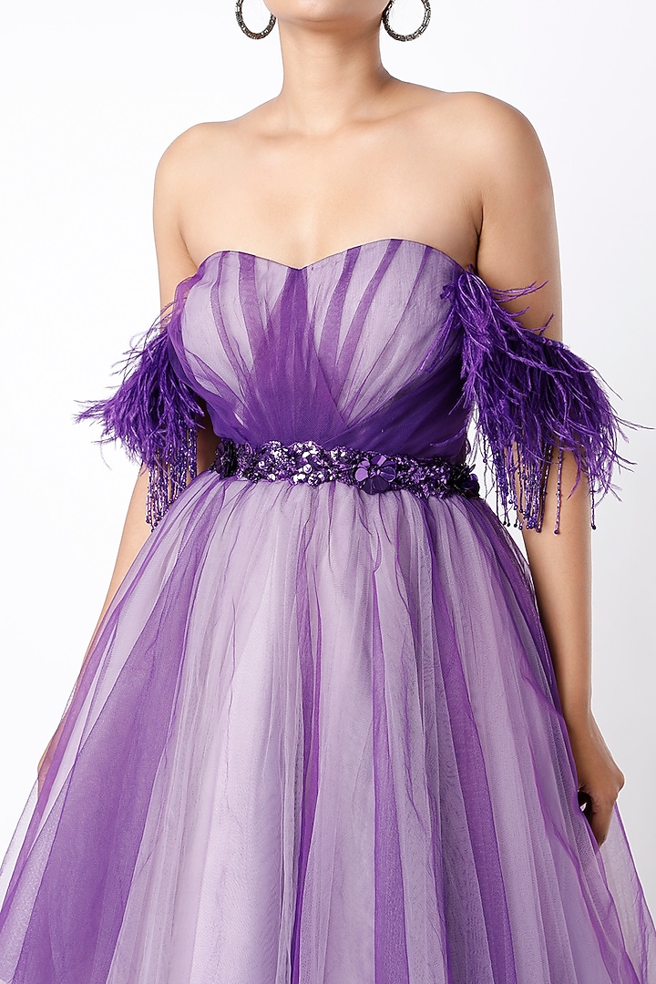 Purple Asymmetrical Wedding Gown by Bennu Sehgal at Pernia's Pop Up Shop