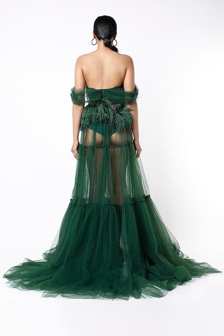 what color goes with hunter green dress Dark Green Empire Waist Dress main image 1