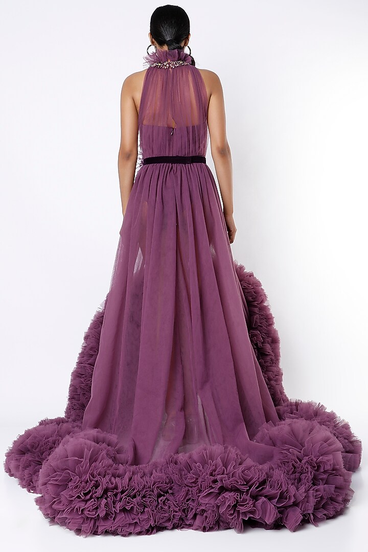 Wine Embellished Wedding Gown by Bennu Sehgal at Pernia's Pop Up Shop