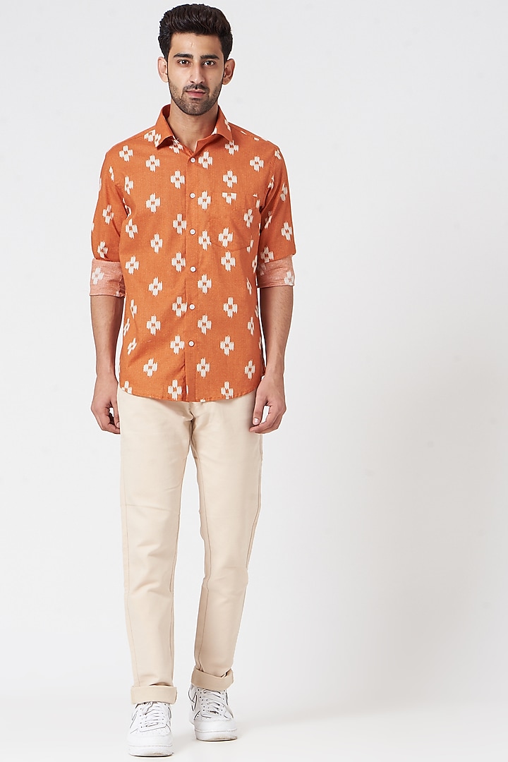 Orange Cotton Shirt by Berribon