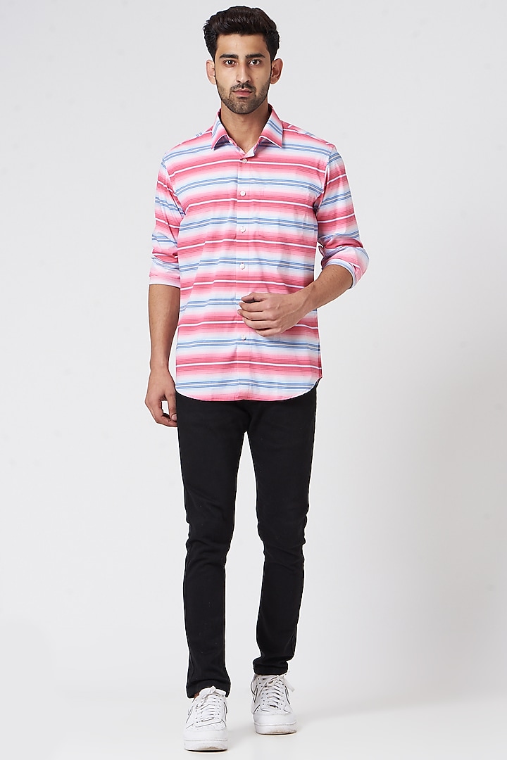White Striped Summer party Shirt by Berribon at Pernia's Pop Up Shop