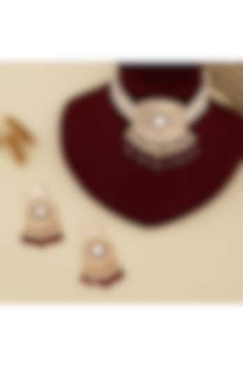Gold Plated Kundan Polki & Red Stone Choker Necklace Set by Beryachi at Pernia's Pop Up Shop