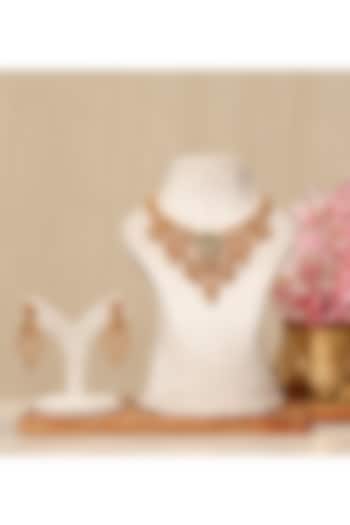 Gold Plated Kundan Polki & Multi-Colored Stone Necklace Set by Beryachi at Pernia's Pop Up Shop