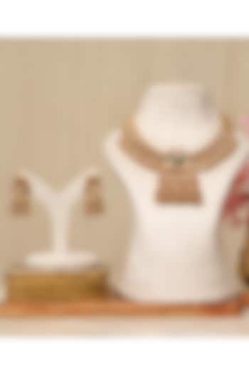 Gold Plated Kundan Polki & Multi-Colored Stone Necklace Set by Beryachi at Pernia's Pop Up Shop