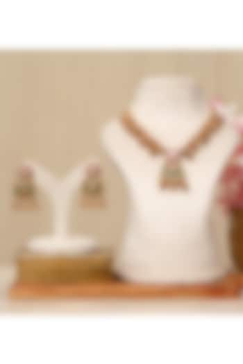 Gold Plated Kundan Polki & Multi-Colored Stone Necklace Set by Beryachi at Pernia's Pop Up Shop
