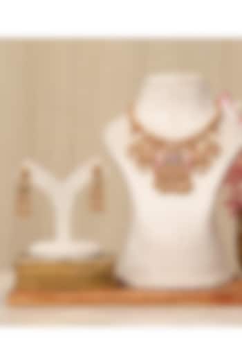 Gold Plated Kundan Polki & Multi-Colored Stone Necklace Set by Beryachi at Pernia's Pop Up Shop