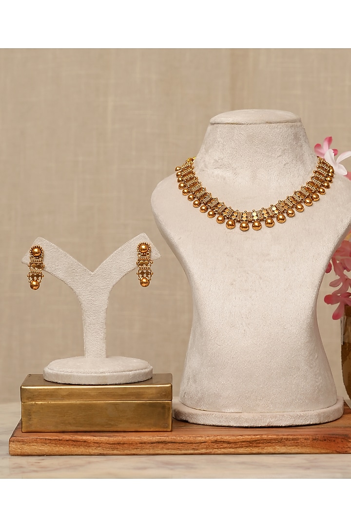 Gold Plated Kundan Polki & Multi-Colored Stone Necklace Set by Beryachi at Pernia's Pop Up Shop