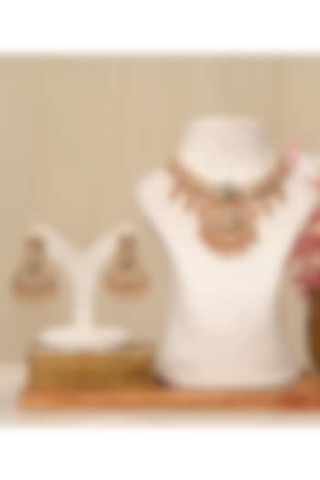 Gold Plated Kundan Polki & Multi-Colored Stone Necklace Set by Beryachi at Pernia's Pop Up Shop