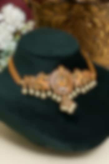 Gold Finish Kundan Polki & Multi-Colored Stone Necklace Set by Beryachi at Pernia's Pop Up Shop