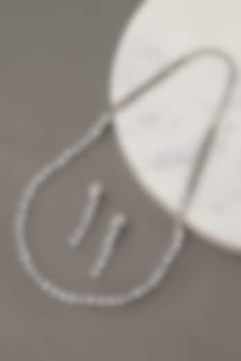 White Finish Zircon Necklace Set by Beryachi at Pernia's Pop Up Shop