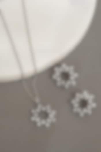 White Finish Zircon Pendant Necklace Set by Beryachi at Pernia's Pop Up Shop