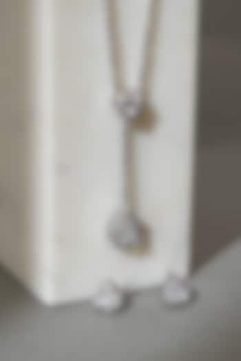 White Finish Zircon Necklace Set by Beryachi at Pernia's Pop Up Shop