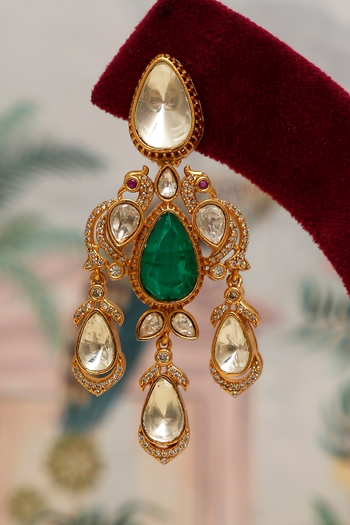 Gold Plated Kundan Polki Necklace Set by Beryachi at Pernia's Pop Up Shop