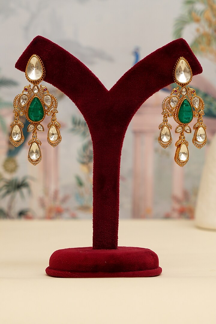 Gold Plated Kundan Polki Necklace Set by Beryachi at Pernia's Pop Up Shop