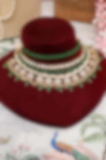 Gold Plated Kundan Polki & Emerald Layered Necklace Set by Beryachi at Pernia's Pop Up Shop