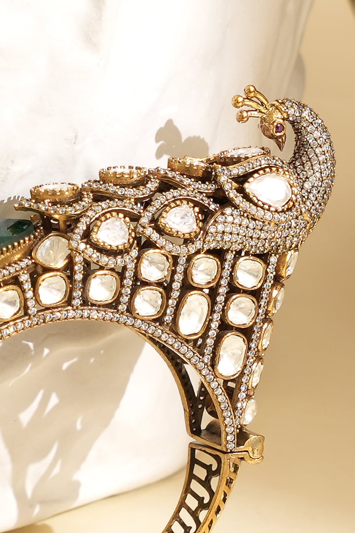 Gold Plated Kundan Polki Openable Kada by Beryachi at Pernia's Pop Up Shop