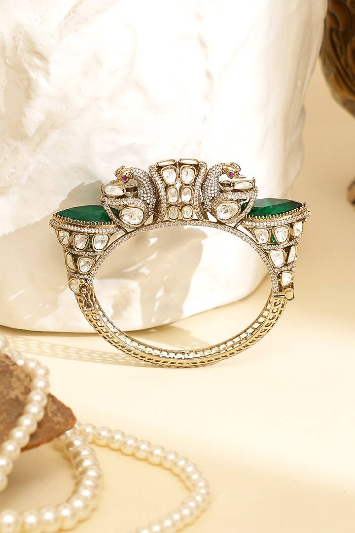 Gold Plated Kundan Polki Openable Kada by Beryachi at Pernia's Pop Up Shop