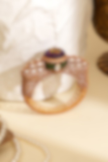 Gold Plated Kundan Polki Openable Kada by Beryachi at Pernia's Pop Up Shop