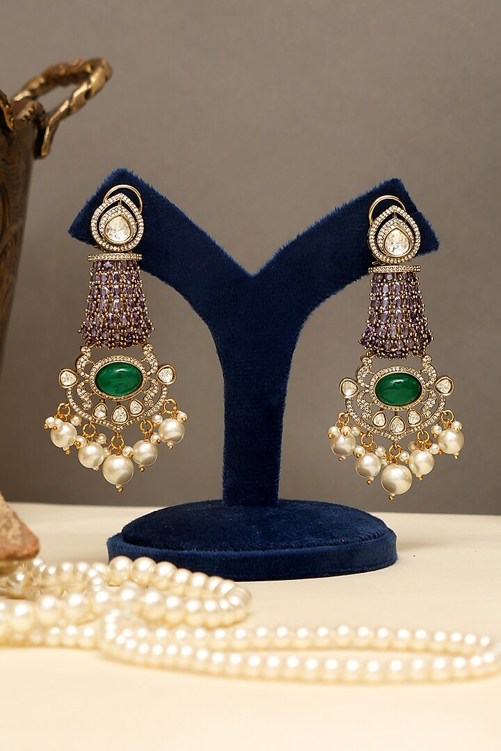 Gold Plated Kundan Polki & Multi-Colored Doublet Stone Necklace Set by Beryachi at Pernia's Pop Up Shop