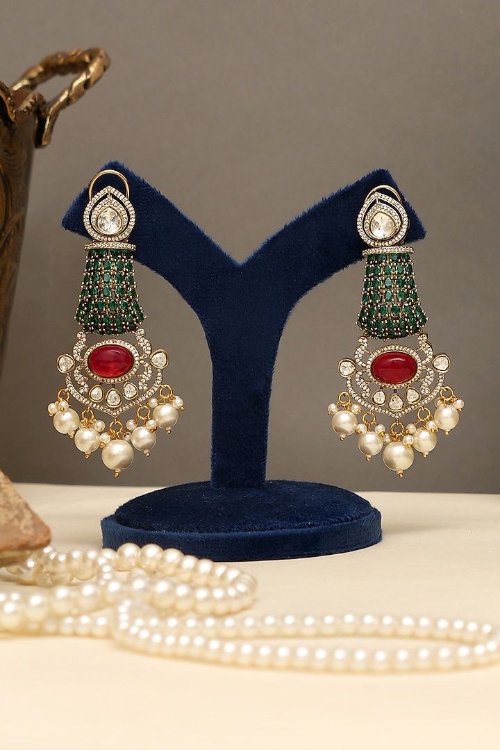 Gold Plated Kundan Polki & Multi-Colored Doublet Stone Necklace Set by Beryachi at Pernia's Pop Up Shop