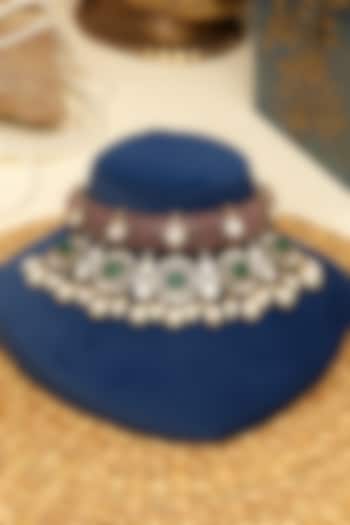 Gold Plated Kundan Polki & Multi-Colored Doublet Stone Necklace Set by Beryachi at Pernia's Pop Up Shop