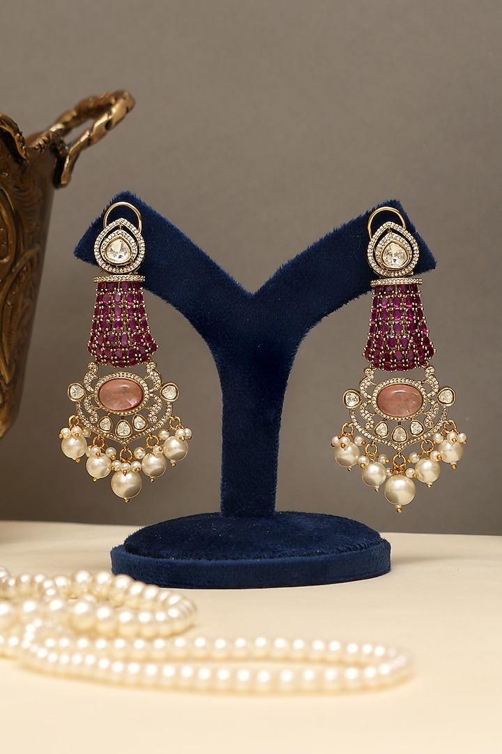 Gold Plated Kundan Polki & Multi-Colored Doublet Stone Necklace Set by Beryachi at Pernia's Pop Up Shop