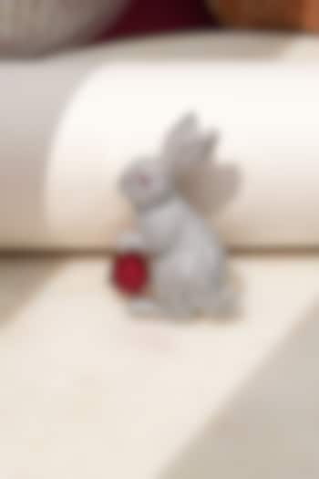 White Finish Diamond & Red Stone Bunny Bliss Brooch by Beryachi at Pernia's Pop Up Shop