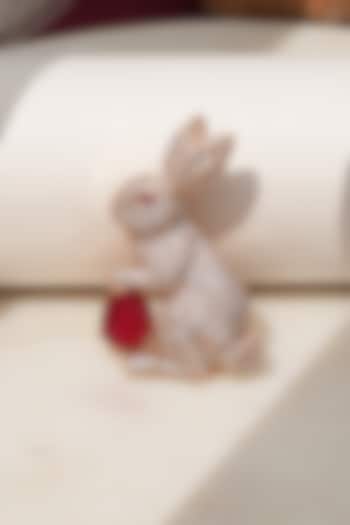 Rose Gold Finish Diamond & Red Stone Bunny Bliss Brooch by Beryachi at Pernia's Pop Up Shop