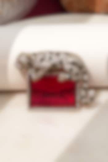 Gold Finish Diamond & Red Stone Alpha Jaguar Brooch by Beryachi at Pernia's Pop Up Shop