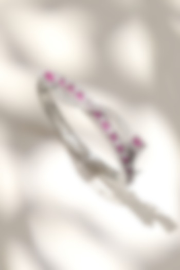 White Finish Diamond & Pink Stone Bracelet by Beryachi at Pernia's Pop Up Shop