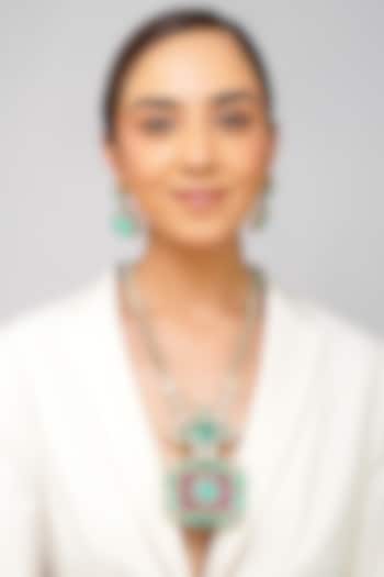 Gold Plated Kundan Polki & Doublet Necklace Set by Beryachi at Pernia's Pop Up Shop