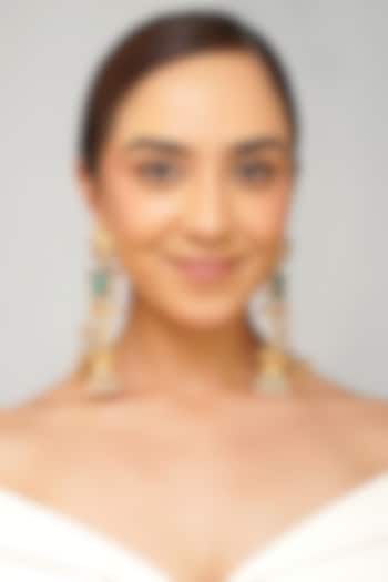 Gold Plated Kundan Polki Dangler Earrings by Beryachi at Pernia's Pop Up Shop