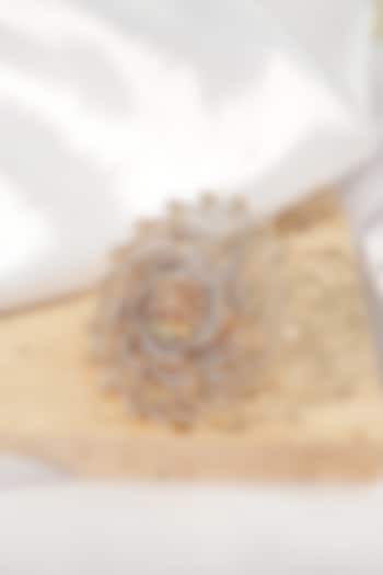 White Rhodium Finish American Diamond Adjustable Ring by Beryachi at Pernia's Pop Up Shop