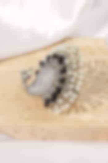 White Rhodium Finish American Diamond Adjustable Ring by Beryachi at Pernia's Pop Up Shop
