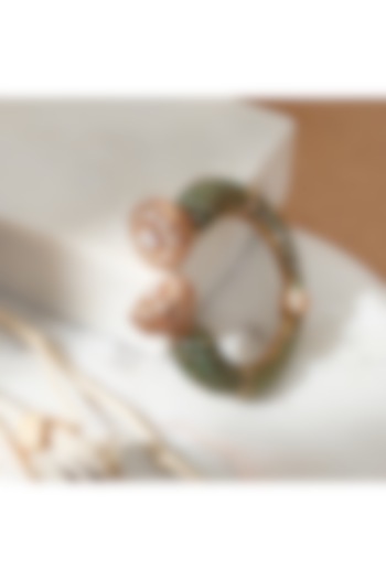 Gold Finish Kundan Stone Openable Kada by Beryachi at Pernia's Pop Up Shop