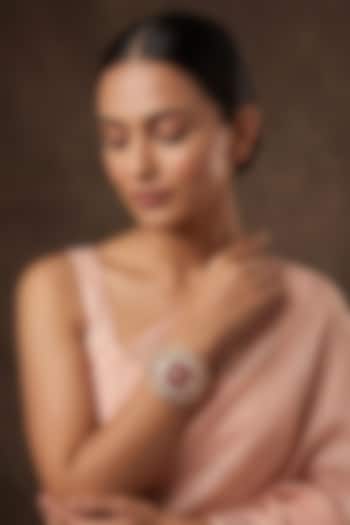 Gold Finish Ruby Stone & Kundan Polki Jadau Bracelet by Beryachi at Pernia's Pop Up Shop
