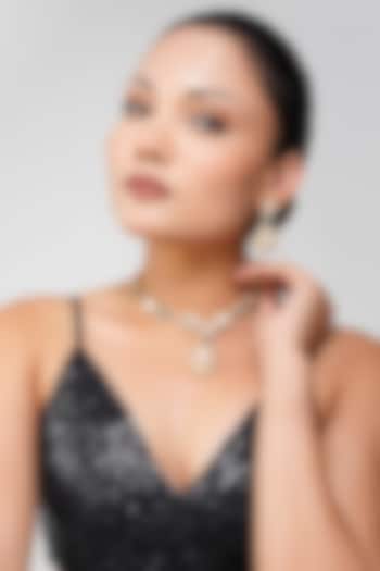 Gold Plated Kundan Polki & Emerald Green Stone Necklace Set by Beryachi at Pernia's Pop Up Shop