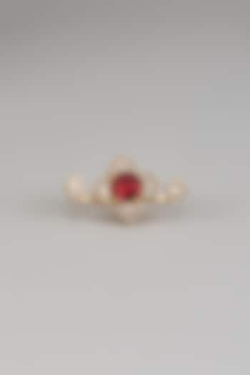 Gold Finish Red Zircon Ring by Beryachi at Pernia's Pop Up Shop